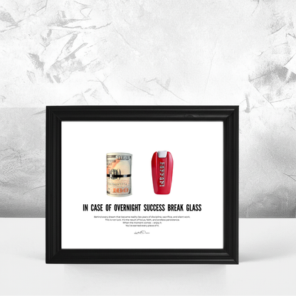 IN CASE OF OVERNIGHT SUCCESS BREAK GLASS - Mein Shop